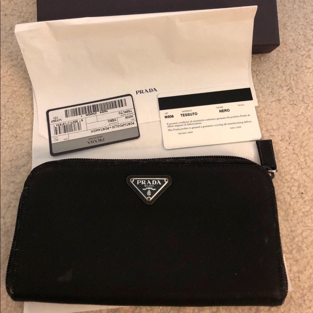 Black Prada Nylon wallet